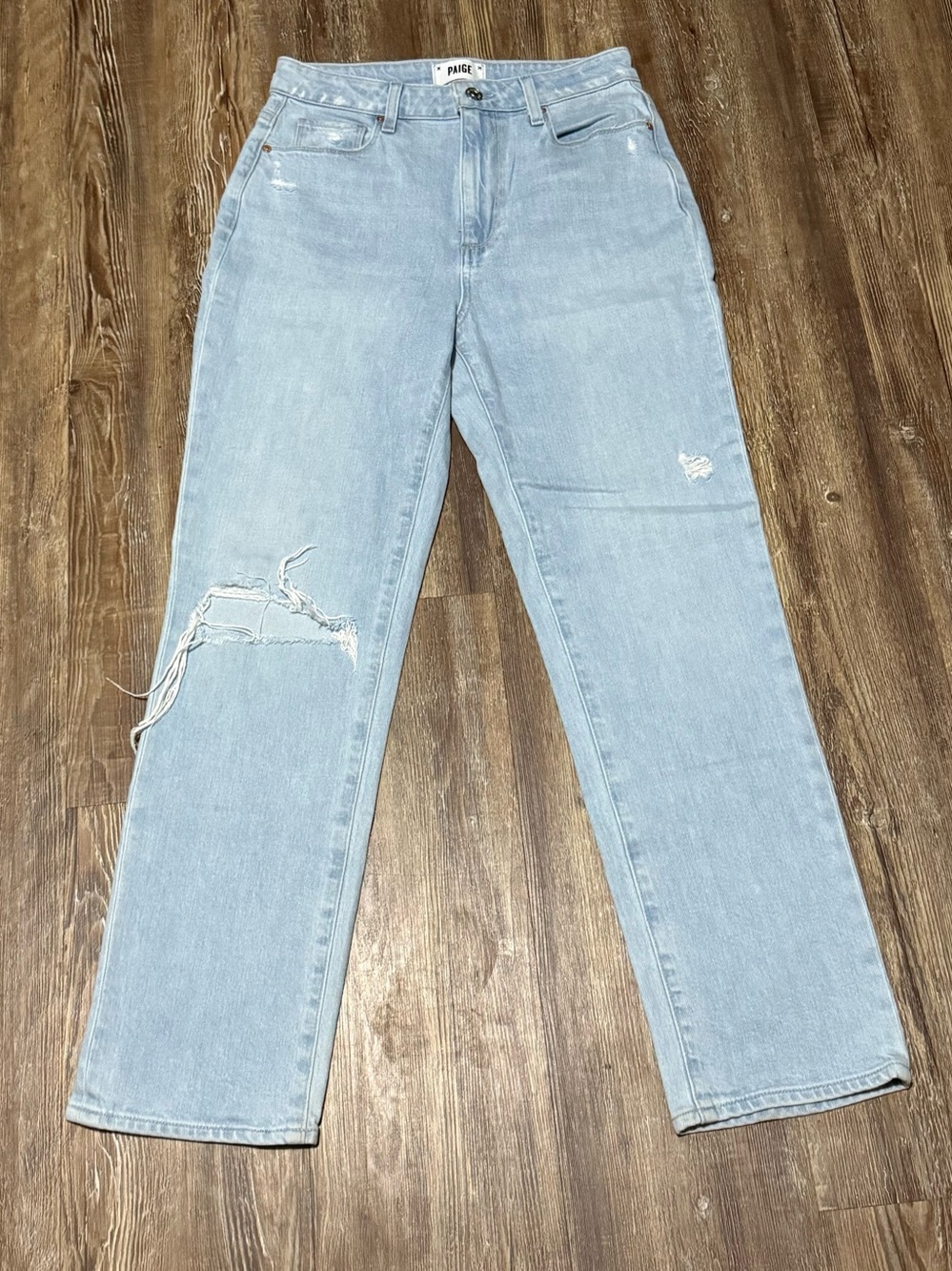 Paige Noella High Rise Jeans Women's 26 Distressed Straight Broadway Destructed